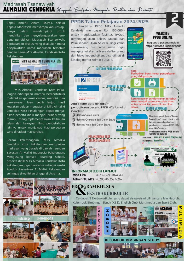 PPDB MTs ALMALIKI CENDEKIA